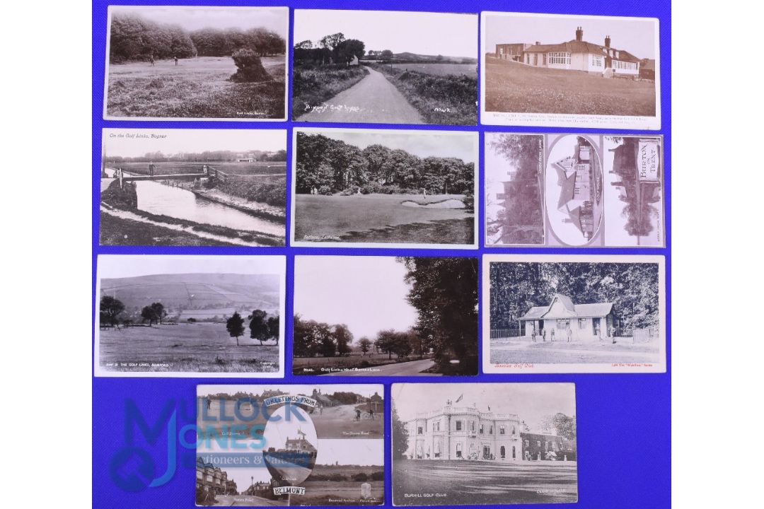 Interesting collection of early 20th-century English Golfing Links postcards (11) to include