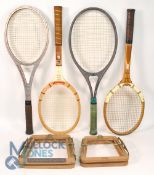 Tennis - Selection of Vintage Tennis Rackets. Various makers to include Dunlop, Wilson, Grays of
