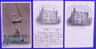 Real Photograph of HRH The Prince of Wales Golfing Postcard - driving in as Captain of The R&A St