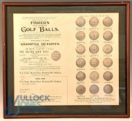 Fisher's Golf Ball Advert and Order Form, an illustrated catalogue page, to include Dunlop Silver