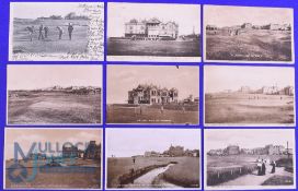 Interesting collection of Golfing Postcards - The Old Golf Course St Andrews and Golfers (9) to