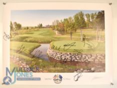 Autographs - Graeme W Baxter print of the 13th hole at Valhalla, artist proof limited edition (1250)