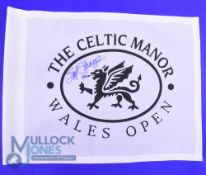 2008 Wales Open Golf Championship pin flag signed by the winner - Australian Scott Strange on 262 (