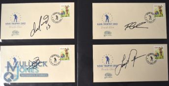 Golf Autographs - Signed First Day Covers features 8x signatures including Paul Lawrie, Nick Faldo