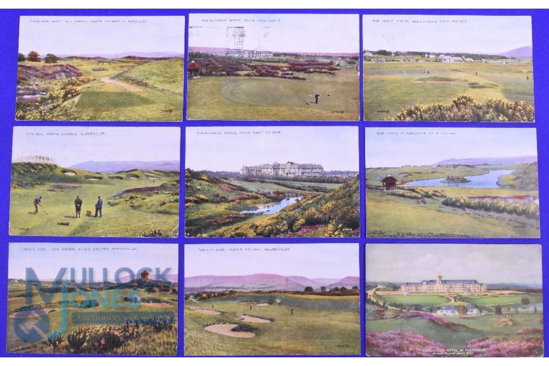 Interesting collection of early 20thc Gleneagles coloured golfing postcards (9) to include The