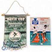 The Davis Cup Tennis Programme & Pennant. Official programme. Held at Brighton Centre, Eastbourne