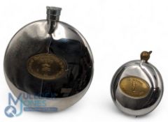 Davy Collapsible Drinking Cups, a Johnny Walker Davey flask with Ryder Cup 1989 Belfry brass