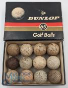 12 Period Golf Balls to include square mesh and dimple, with makers of North British, Spalding,