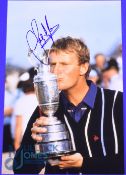 1985 Sandy Lyle Open Golf Champion signed coloured press photograph - played at Royal St George's