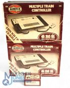 Airfix OO Guage Railway Multiple Train Controller. Main unit, 2 hand controllers, 1 spare controller