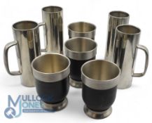 20th century Design Tableware. To consist of 4 Pewter Drinking mugs by Viners of Sheffield
