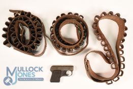 Leather Cartridge Shotgun Belts. 25 Cartridge belts together with Webley Starting Pistol (3)