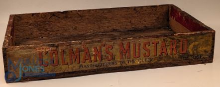 Victorian Collman's Mustard Advertising Box: manufacturers to the Queen retaining some labels,