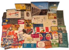 Collection of Period Advertising labels, packets, boxes, paper bags with noted examples of