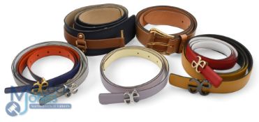 Elegance Ladies Leather Belts. Made in France medium and large sizes 6in total all housed in a Gucci