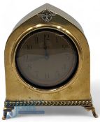 WW2 German Clock. Kienzle Brass Clock 8 Day - having the German eagle on front 6cm high (working