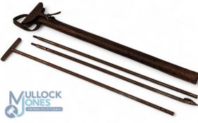 Period Military Tool in leather case, unknown item in a well-made leather case with 3 sections, with