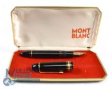 Mont Blanc Meisterstuck Fountain Pen 149 18ct Gold Nib. With early original box and outer box (