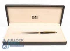 Mont Blanc Ballpoint Pen Meisterstuck Ballpoint pen. Black Casing Gold Plate Banding clip number