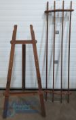 Period Childs Wooden Artist Easel, with pegs and brush rest - 152cm tall - comes with a French oak