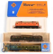 Roco 'N' Gauge 02158a OBB Class BR 1044.27 Electric Locomotive. Together with 2 Coaches 24214,