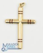 Gucci 9ct Gold Cross, marked 375 Gucci and EJ Ltd 65mm weight 15.9
