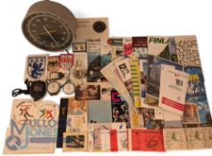 A collection of Field & Track Stop Watches and related ephemera: to include a large Junhans stop