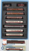 N Gauge Model Railway - Minitrix 2 German Locomotives with DSG & DB livery Coaches all Housed in a