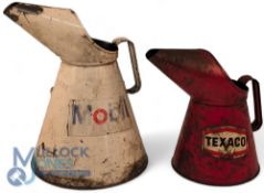 Mobil & Texaco Oil Advertising Jugs, a 5 litre Mobil oil jug plus a half gallon Texaco jug, both
