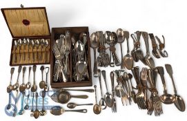 Collection of Silverplated Cutlery, a good selection of period cutlery - spoons, forks, tea strainer