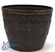 Art Nouveau Copper Planter. Made by Joseph Sankey & Son 1890-1910, 15cm diameter x 19cm high