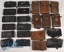 Selection of Vintage Folding Film Cameras. To include Foth, Kodak, Agfa Billy Record, Kershaw