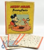 Rare 1930s Chad Valley Mickey Mouse Funny Facts answered by Electricity Game. Questions and
