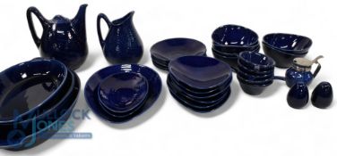 Rorstrand of Sweden. Hertha Bengtson design Scandinavian modern vintage tableware Blue and Cream