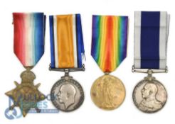 WW1 Royal Navy Trio & Long Service Medal Group. To 305465 SPO / Act Mechn Thomas Courtney from