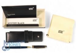 Mont Blanc Ballpoint Pen Meisterstuck Ballpoint pen. Black Casing Gold Plate Banding clip number