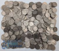 1948-1965 Sixpence British Coin Collection: a large lot of #500 assorted nickel silver coins - a