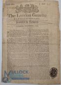 Napoleon's Retreat From Moscow: rare copy of the London Gazette dated December 8th 1812 containing