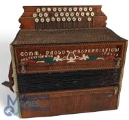 Soprani & Figli Accordian. Comm Paolo Castelfidardo Italy wooden example with mother of pearl keys -