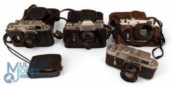 Russian Zorki Cameras. Zorki 4K x 2, Zorki together with 4. Zenit 3 (please note not checked if