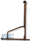 Large Antique Blacksmith Made Wrought Iron Shop Sign Bracket - size #58cm x 78cm, great display