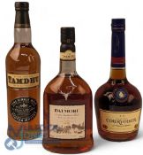 3x Bottles of Whisky Cognac - Dalmore 12-Year-Old Single Malt Scotch Whisky, 40% 75ml, plus Tamdhu