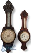 Pair of Wall Barometers. Having Large Barometer and Thermometer both made in England and in good