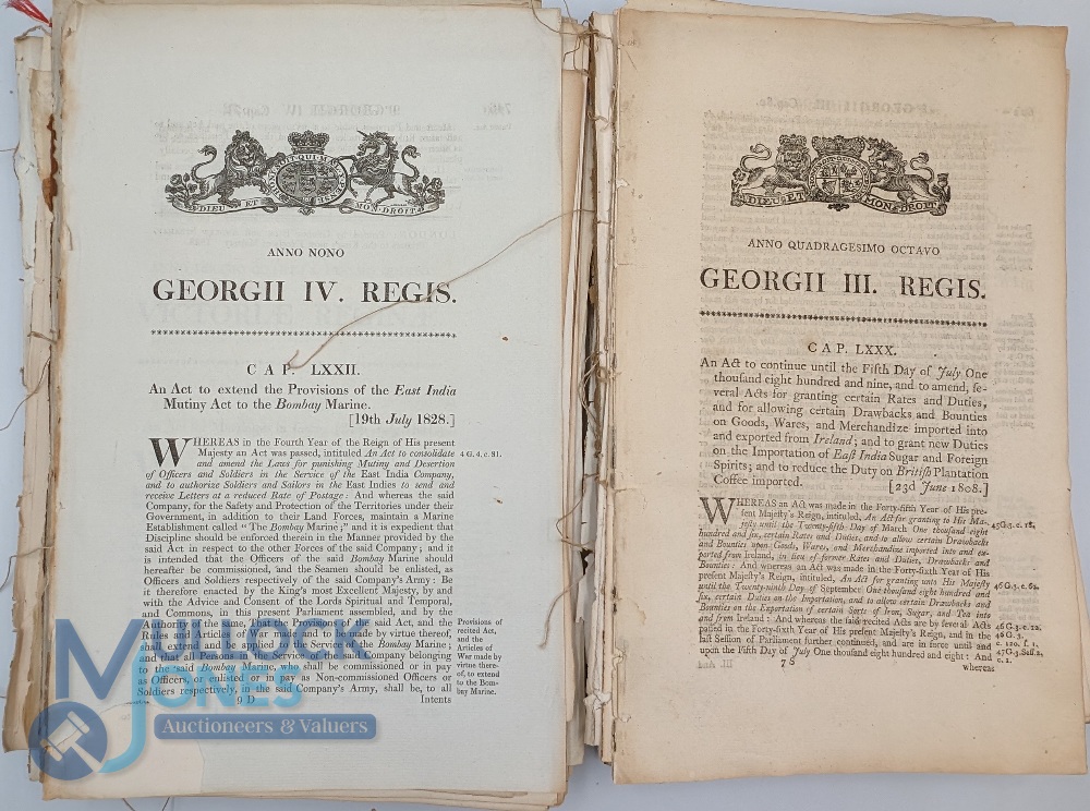 India: archive of approx. 96 printed Acts of Parliament from the reigns of George III - Queen