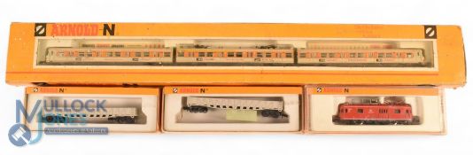 Arnold N Gauge 2950ARN Class ET 420 012-7 3-car unit in S-Bahn orange and grey of the DB. Together