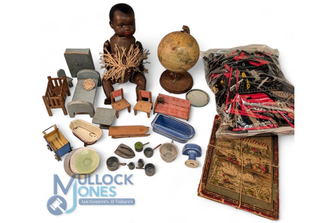 Selection of vintage Toys. To include Heubach Kopplesdorf 399.410, Chad Valley Globe, Lego