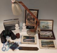 Mixed Collectables: to include 2 bisque figures of Bach and Mozart 13cm tall, a leather stud box