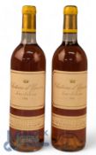 Sauternes, bottles of 1981 Chateau D' Yquem Sur Saluces - sweet wine level good (2)