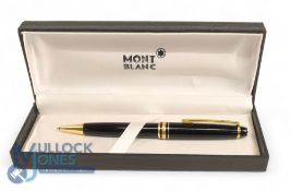 Mont Blanc Ballpoint Pen Meisterstuck Ballpoint pen. Black Casing Gold Plate Banding clip number