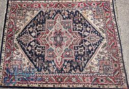 Large Persian Rug - with retail label of Keram hand knotted wool with signs of wear - size #250cm